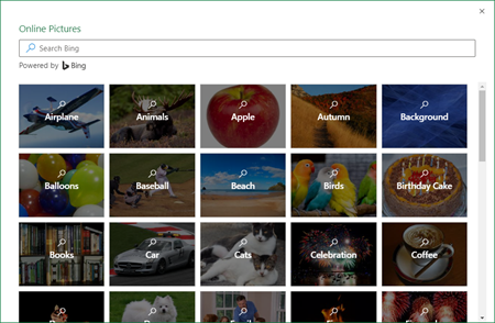 Menyisipkan dari Gambar Bing
