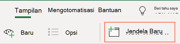 Ikon tombol baru di tab tampilan di pita
