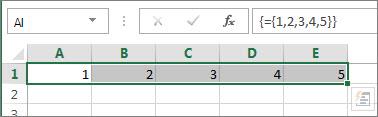 Konstanta array horizontal satu dimensi
