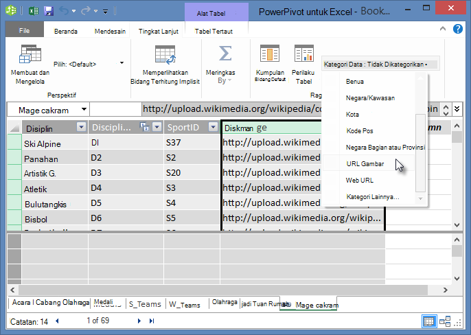 Mengatur Kategori Data di PowerPivot
