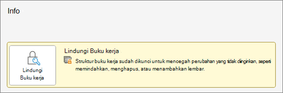 Lindungi Buku Kerja di bawah menu Info