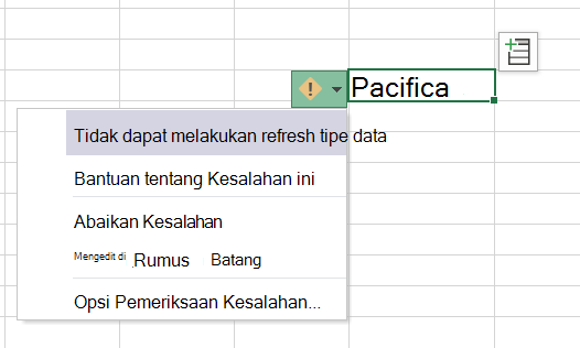 Tips Alat menampilkan kesalahan refresh Tipe Data