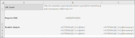Contoh fungsi FILTERXML