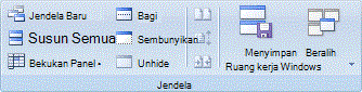 Grup Jendela pada tab Tampilan