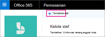 Tombol Tambahkan Staf di halaman staf Bookings