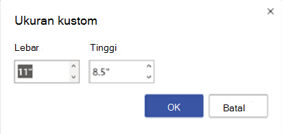 Mengubah ukuran halaman