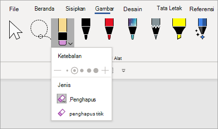 Alat pena Penghapus Poin