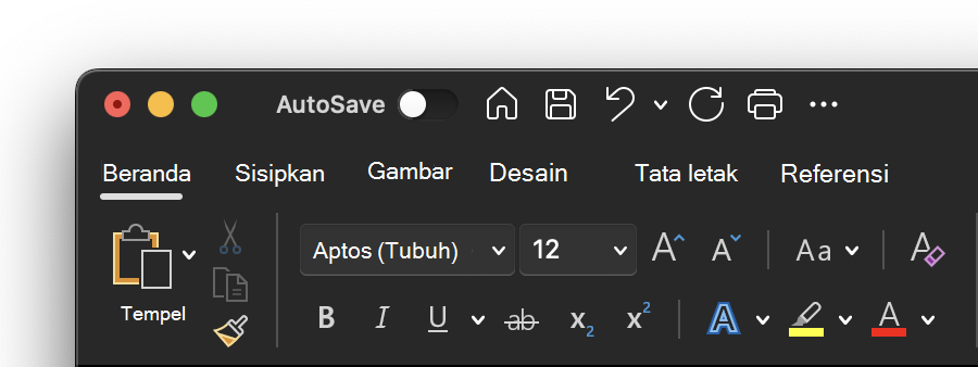 Tema gelap di Mac