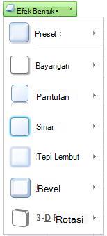 Menu Efek Bentuk