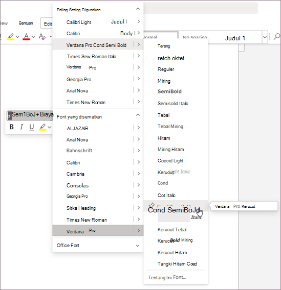 Menggunakan pemilih font modern di Office | Microsoft Support