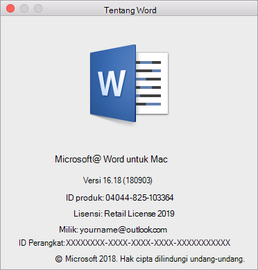 Mengenai kotak dialog Word