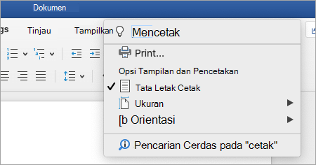 Cuplikan layar menu Beri Tahu Saya