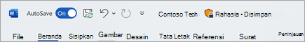 Cuplikan layar bilah judul file dengan label Rahasia.