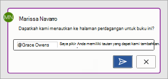 Menggunakan @mention dalam komentar