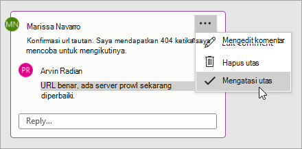 Bekerja dengan komentar