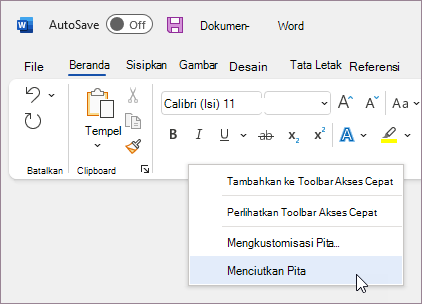 Menciutkan pita