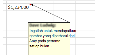 Menambahkan catatan ke lembar bentang Anda