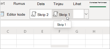Memperlihatkan skrip Office