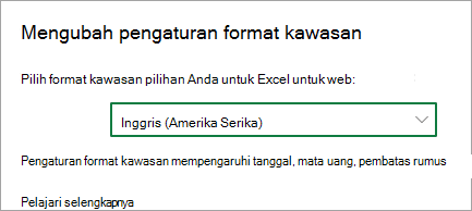 Mengubah pengaturan format regional