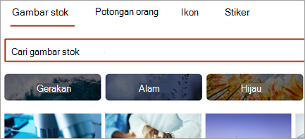 Menampilkan gambar stok