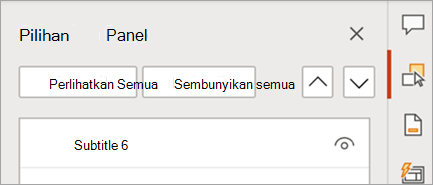 Memperlihatkan PowerPoint Panel tabbed