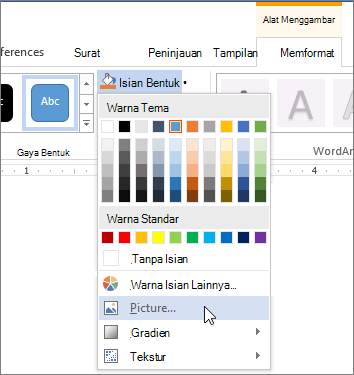 Menambahkan gambar sebagai isian bentuk