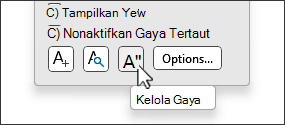 Tombol Kelola Gaya dalam dialog Gaya