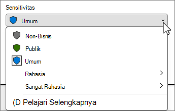 Menu bilah sensitivitas