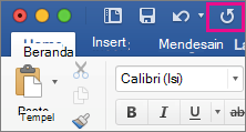 Ikon Ulangi disorot pada pita.