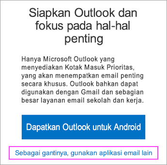 Klik tautan untuk mengaktifkan sinkronisasi