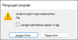 Gambar kotak dialog Pengingat Lampiran.