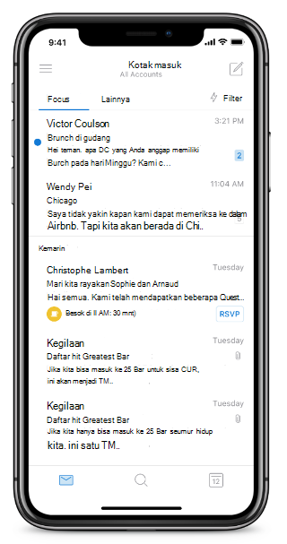 Memperlihatkan layar iPhone tanpa tombol Beranda.