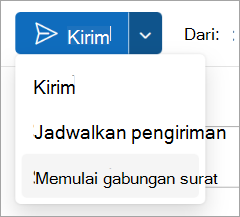 Pilih Kirim > Mulai Gabungan Surat