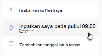 Cuplikan layar memperlihatkan ikon batalkan untuk menghapus pengingat tugas
