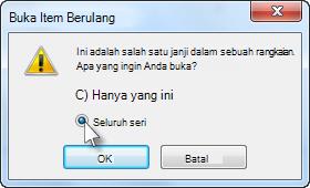 Pilih opsi seluruh seri rapat