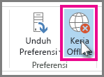 Tombol Bekerja Offline di Outlook 2013