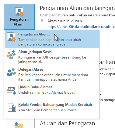 Klik Pengaturan > Akun File > Pengaturan Akun