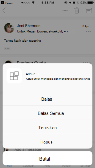 Bertindak pada pesan