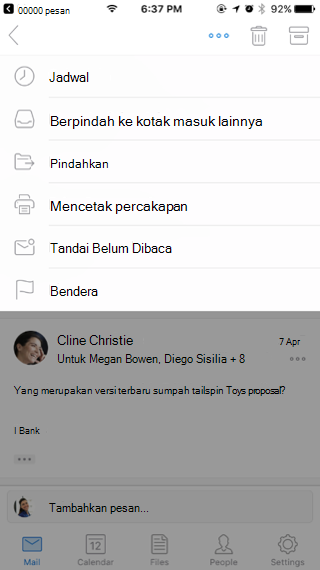 Bertindak pada pesan