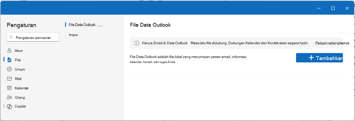 Buka file PST