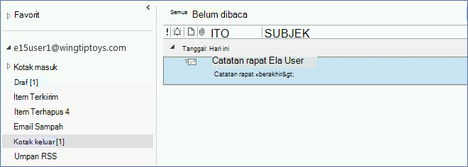 Kotak keluar di Outlook