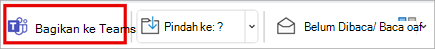 Bagikan ke tim pada pita toolbar di Outlook Klasik.