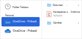 Pilih akun penyimpanan cloud untuk mencari file yang ingin Anda lampirkan ke email.
