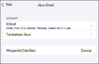 Menambahkan akun aplikasi email seluler Outlook di iOS