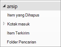 Perluas file arsip di panel navigasi untuk melihat subfolder di dalamnya.