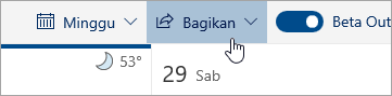 Cuplikan layar tombol Berbagi