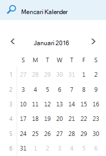 Kotak pencarian Kalender