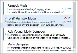 draf dalam daftar pesan
