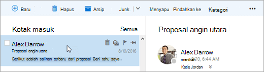 Cuplikan layar bilah menu.