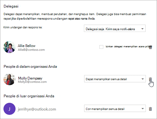Cuplikan layar untuk dialog Bagikan kalender ini.